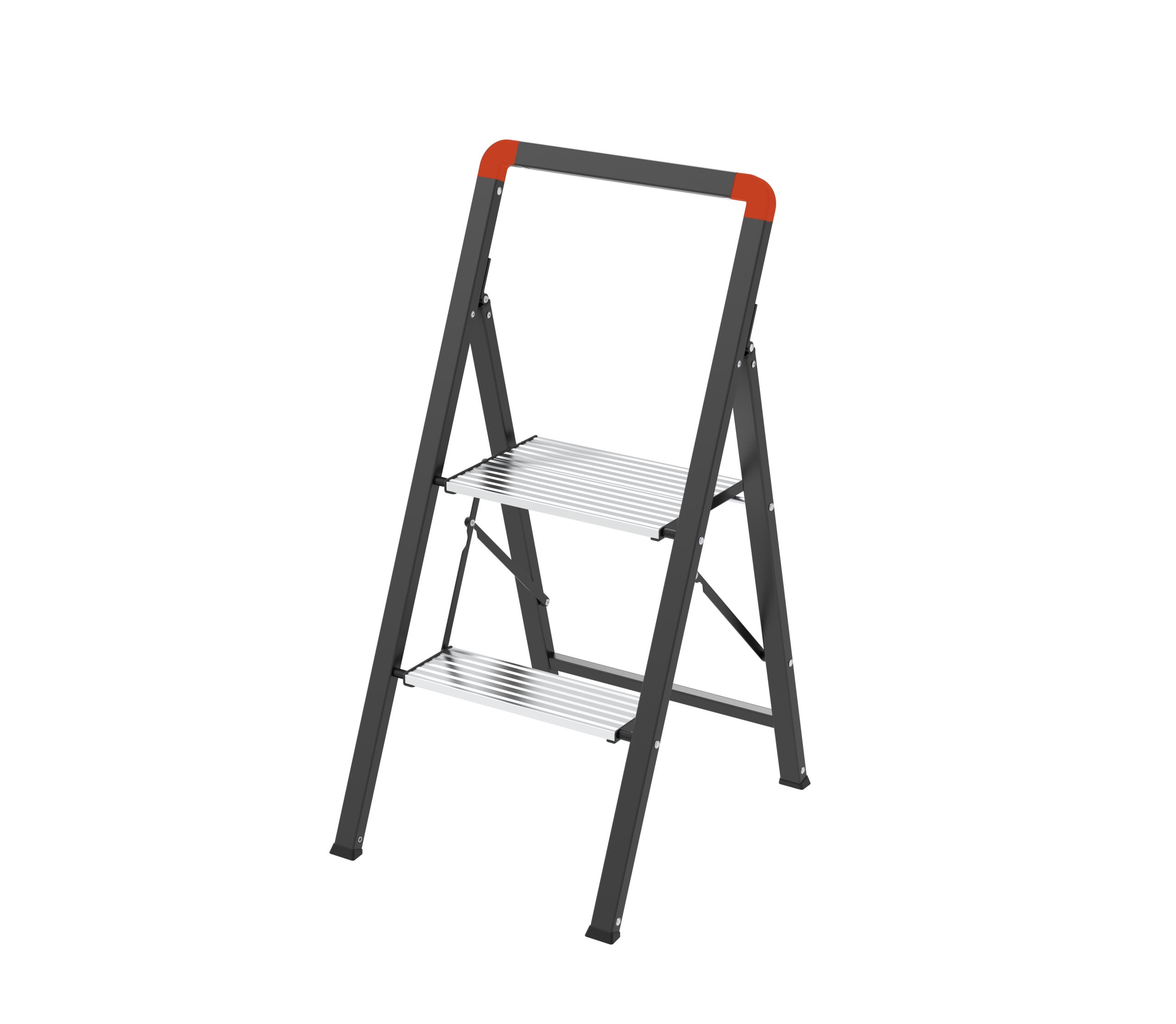 Mini Slimstep Sgabelli con Parapetto Alto - Mix Acciaio e Alluminio